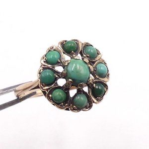Antique marked 375 ( 9K ) old & turquoise ring siz